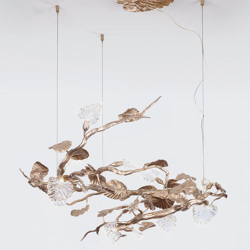 Moderner Kronleuchter - HORIZONTAL GYDE MEDIUM - Serip - Glas / Bronze / 14 Glühbirnen