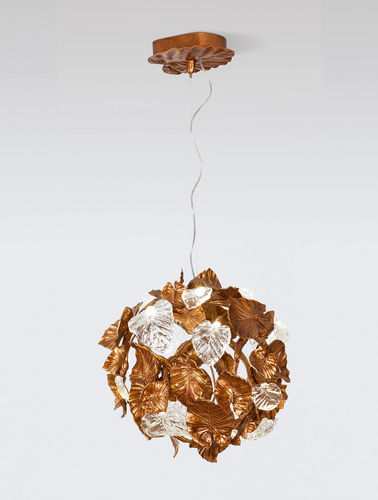 Hängelampe - Calathea Orbifolia Large - Serip - Bronze / Glas / modern