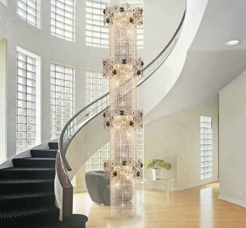 Klassischer Kronleuchter - VEIL QUADRUPLE - Serip - Glas / Bronze / Wasserfall