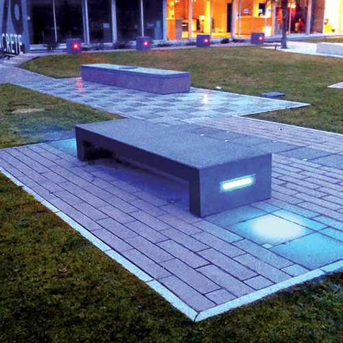Moderne Bank für den öffentlichen Raum - TOKYO® - QUARTZO DESIGN - Kunststein / beleuchtet