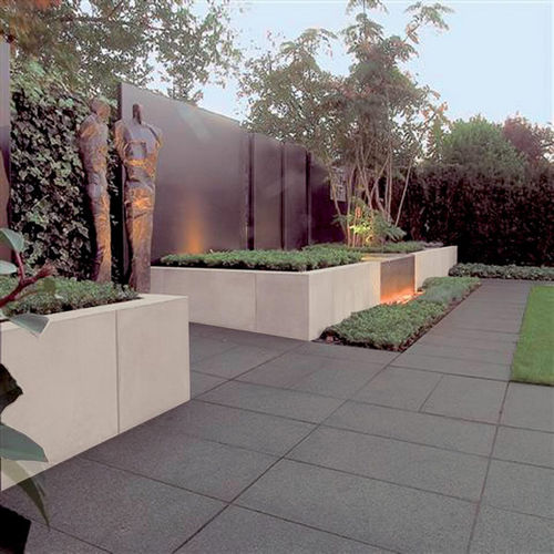 Kunststein-Stützmauer - WALL-L® - QUARTZO DESIGN - modular / für Gartenzäune