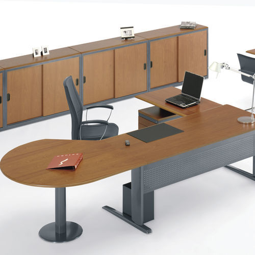 Bodenstehender Schreibtisch - DELTA PRO - SOTUBO - modern / Holz / gerade