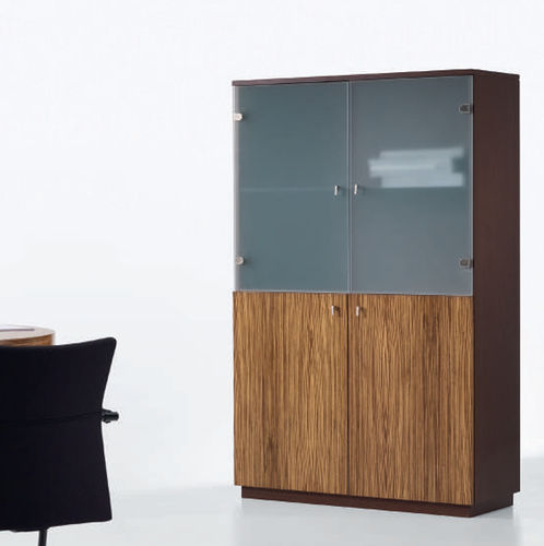 Hoher Aktenschrank - DP - SOTUBO - Holz / Glas / mit Flügeltür