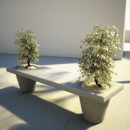 Moderne Bank für den öffentlichen Raum - MOLD : 561 - SIT Urban Design - Beton / mit integrierten Pflanzkübeln