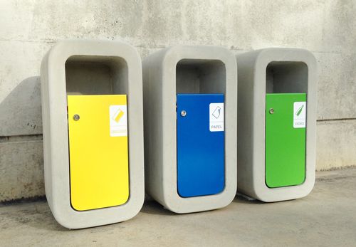 Park-Abfallbehälter - KID :  415.ECO - SIT Urban Design - System / lackiertes Metall / Faserbeton