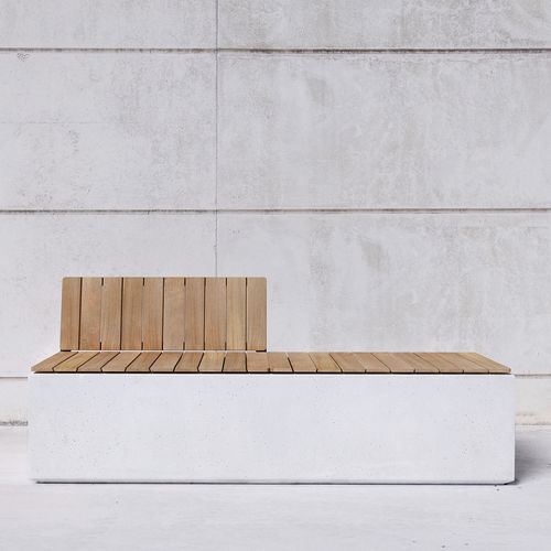 Moderne Bank für den öffentlichen Raum - BOX WB: 102.WB - SIT Urban Design - Holz / Eisen / Beton