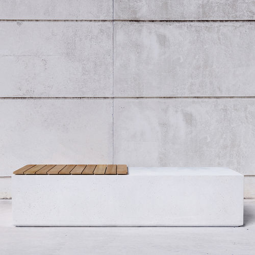 Moderne Bank für den öffentlichen Raum - BOX WH : 102.WH - SIT Urban Design - Holz / Eisen / Beton