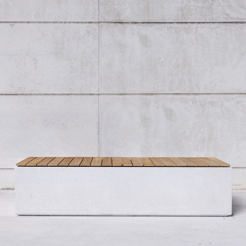 Moderne Bank für den öffentlichen Raum - BOX W: 102.W - SIT Urban Design - Holz / Eisen / Beton