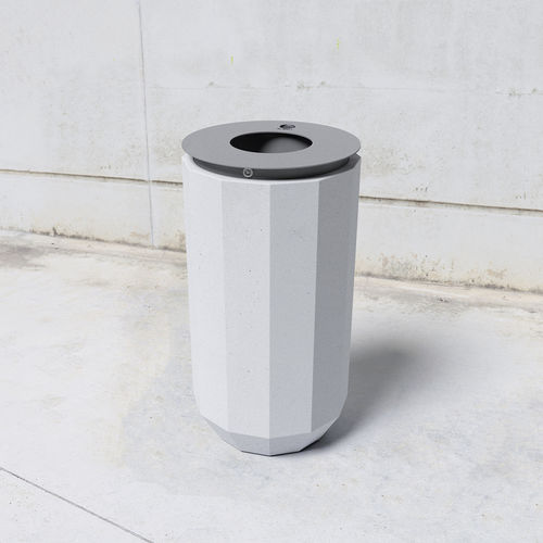 Park-Abfallbehälter - WUUD: 430.C - SIT Urban Design - Eisen / Faserbeton / mit integriertem Aschenbecher