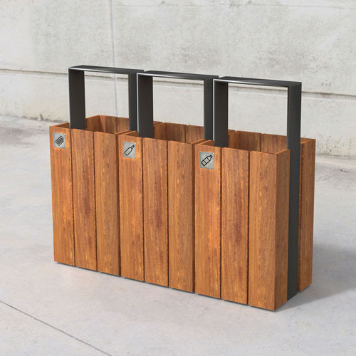 Park-Abfallbehälter - Wade 621 ECO - SIT Urban Design - System / Metall / Holz