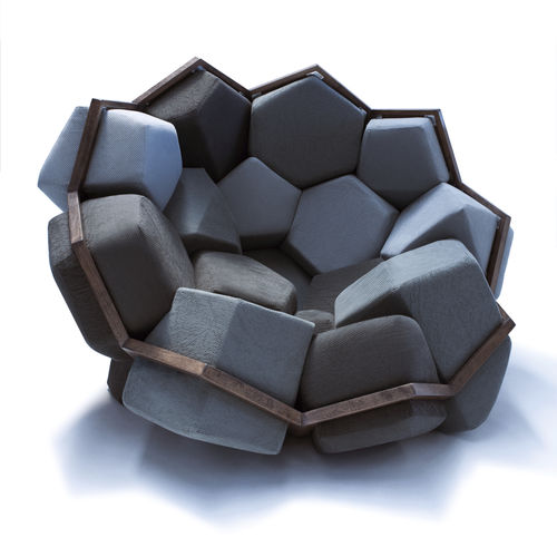 Sessel / originelles Design - QUARTZ - D3CO - Samt / Baumwolle / Leinen