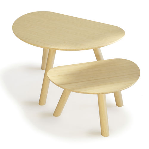 Moderner Couchtisch - DISFATTO - D3CO - Bambus / Gestell aus Bambus / Halbmond
