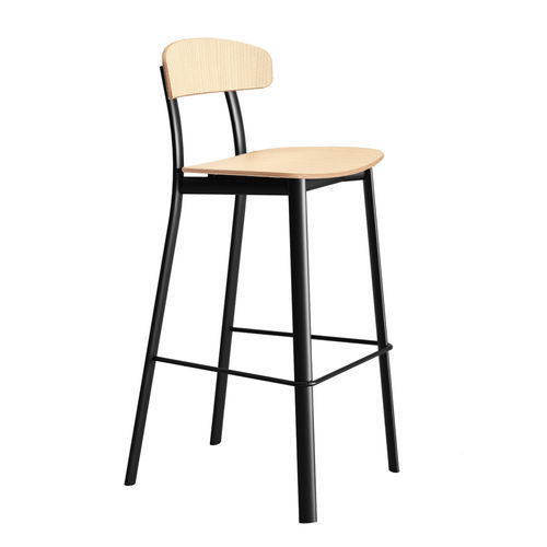 Moderner Barhocker - FELUCA - Infiniti - Esche / lackiertes Holz / Gestell aus Stahl