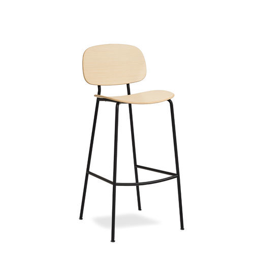 Moderner Barhocker - TONDINA - Infiniti - Eiche / Sperrholz / Gestell aus Stahl