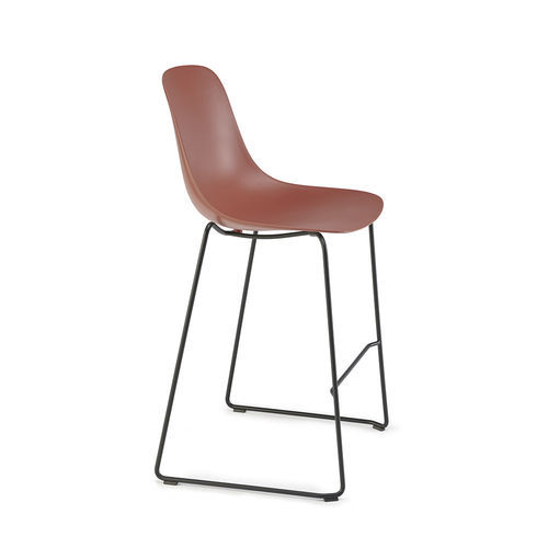 Hocker / skandinavisches Design - PURE LOOP MONO - Infiniti - aus recyceltem Material / Polypropylen / Gestell aus bemaltem Stahl