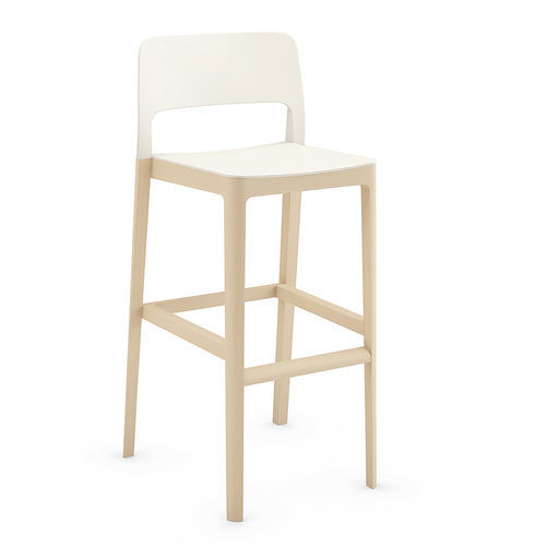 Vintage-Barhocker - SETTESUSETTE - Infiniti - Polypropylen / Gestell aus Eiche / Gestell aus Buche