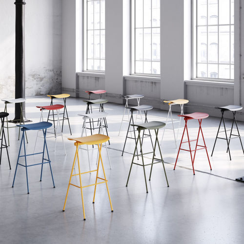 Barhocker / minimalistisches Design - FLIP - Infiniti - Polypropylen / Gestell aus Stahl / mit 4 Beinen