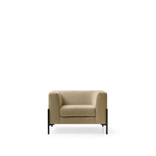 Moderner Clubsessel - CLUB - Quinti. - Stoff / braun / grau