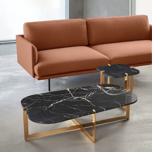 Moderner Couchtisch - CRUZ - Quinti. - Stahl / Marmor / Gestell aus Stahl