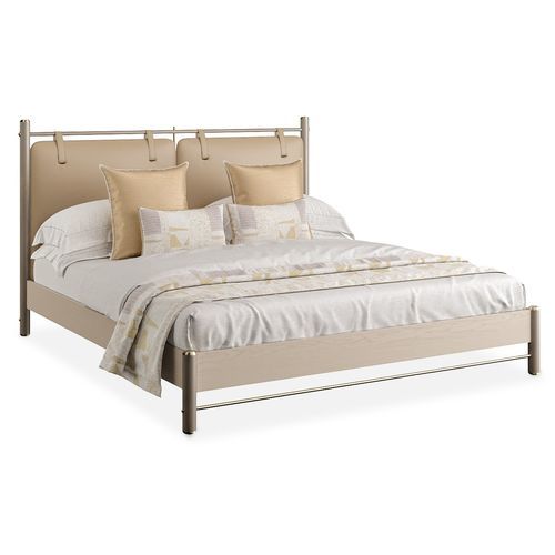 Bett / King Size - BONNY - AM LIVING - modern / gepolstertes Kopfteil / Leder