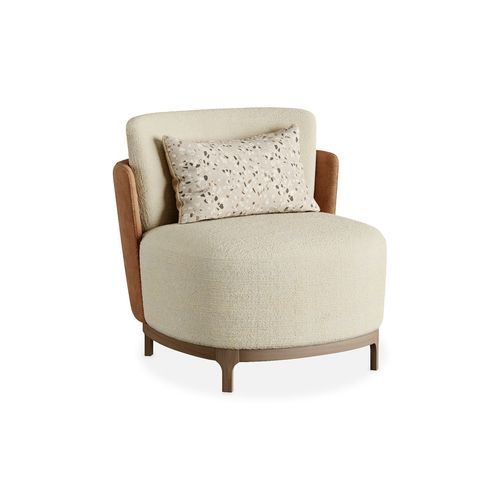 Moderner Sessel - ALLURE - AM LIVING - Stoff / grau / weiß