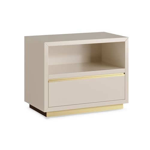 Moderner Nachttisch - AURIC - AM LIVING - lackiertes Holz / Gestell aus Messing / rechteckig