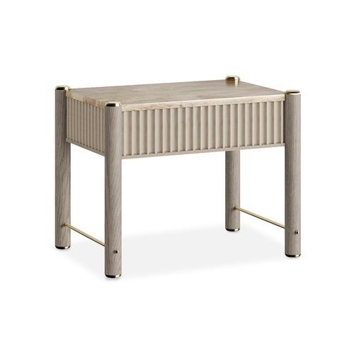 Moderner Nachttisch - BONNY - AM LIVING - Marmor / Gestell aus Holz / rechteckig