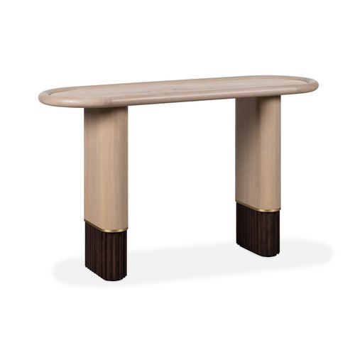 Moderner Konsolentisch - KEEN - AM LIVING - Marmor / Gestell aus Holz / oval