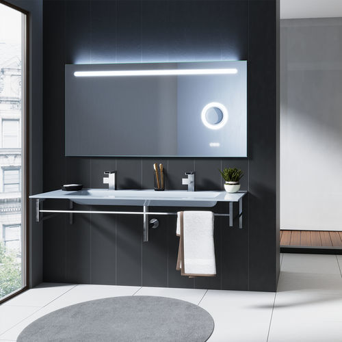 Wandmontierter Spiegel für Badezimmer - FORM - BISELARTE - modern / rechteckig / silberfarben