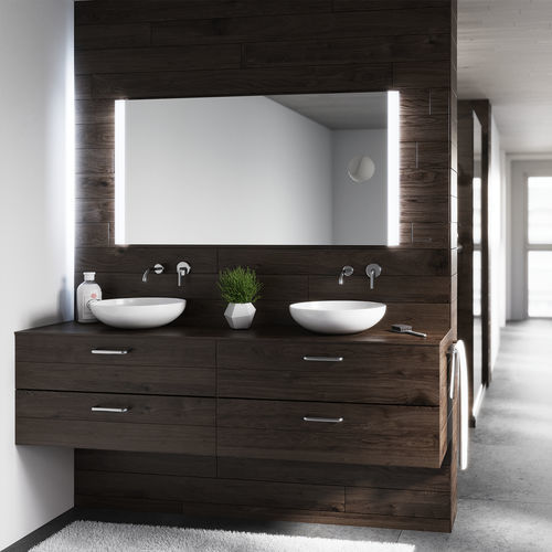 Wandmontierter Spiegel für Badezimmer - RIVA XL - BISELARTE - modern / rechteckig / grau