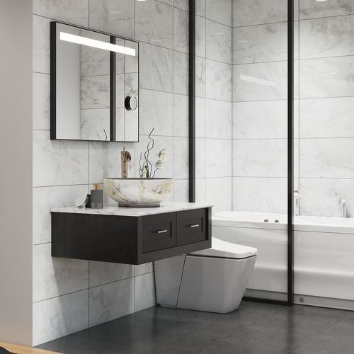 Wandmontierter Spiegel für Badezimmer - CLASSIC PLUS - BISELARTE - modern / rechteckig / Aluminium