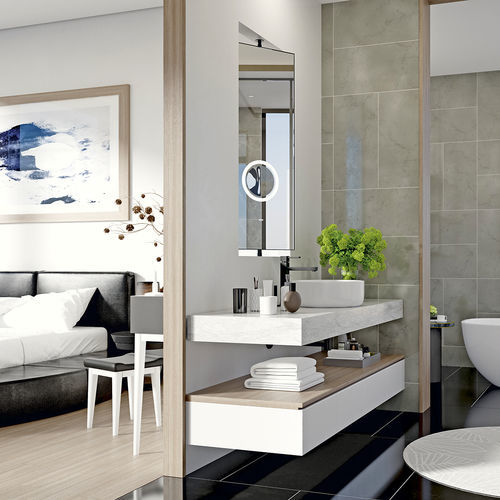 Wandmontierter Spiegel für Badezimmer - TWIST - BISELARTE - für Hotels / für Hotelzimmer / für öffentliche Bereiche