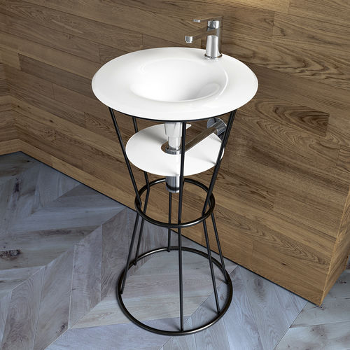 Bodenstehendes Waschbecken - AMPULHETA - BISELARTE - Glas / mit Ablage / Hochglanz