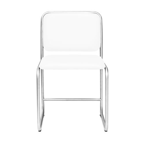 Bauhaus-Design-Stuhl - WB1  - WEINBAUMS - für den Innenraum / Leder / Gestell aus rostfreiem Edelstahl