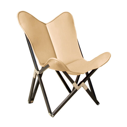 Moderner Sessel - FENBY TRIPOLINA - WEINBAUMS - Leder / Holz / mit abnehmbarem Bezug