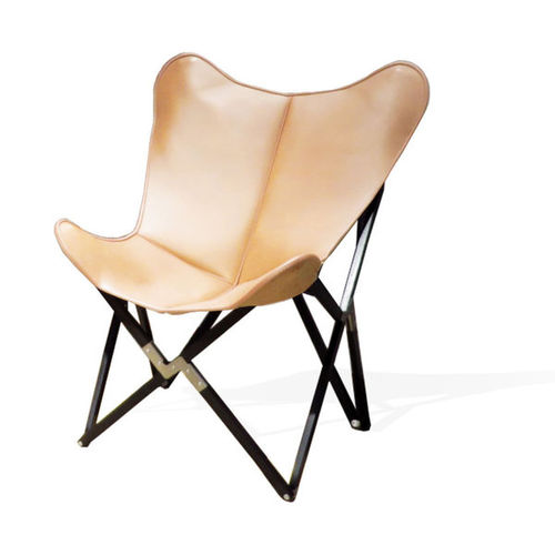 Moderner Sessel - FENBY TRIPOLINA : GRAND COMFORT - WEINBAUMS - Leder / Holz / mit abnehmbarem Bezug