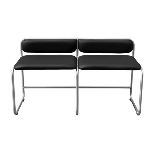 Bauhaus-Design-Polsterbank - WB16 - WEINBAUMS - Leder / Edelstahl / für Gewerbegebrauch