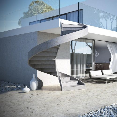 Spindeltreppe - LINE - Rintal Executive - Betonstufen / mit Betonstruktur / für Privatgebrauch