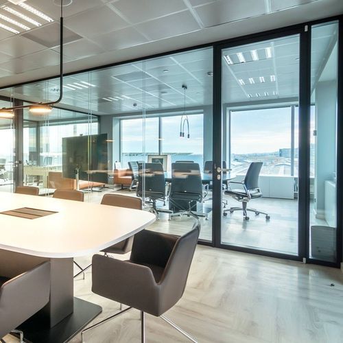 Abnehmbare Trennwand - METRICA&reg; DA - DIVILUX - festinstalliert / mit Glasfront / Polycarbonat