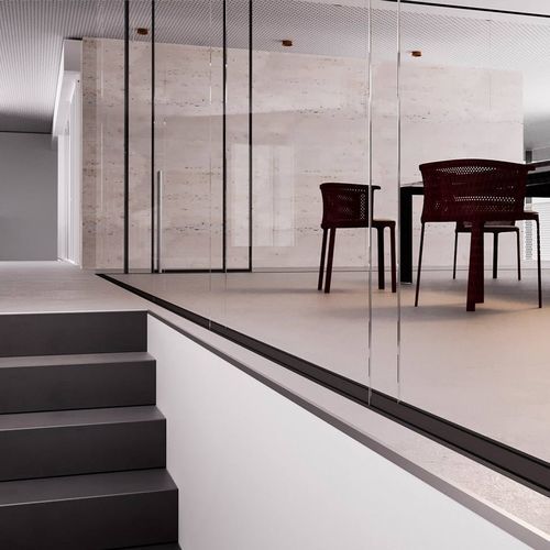 Abnehmbare Trennwand - METRICA F2 - DIVILUX - festinstalliert / mit Glasfront / Polycarbonat