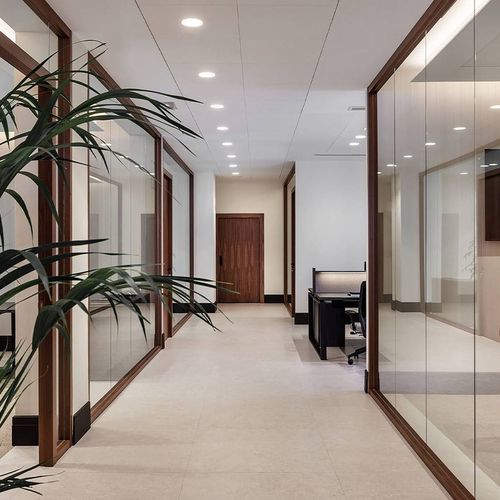 Abnehmbare Trennwand - RITMICA W1 - DIVILUX - mit Glasfront / Holz / Aluminium