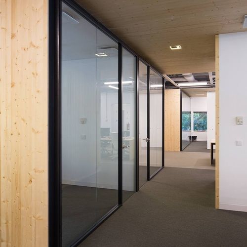 Abnehmbare Trennwand - RITMICA D1 - DIVILUX - mit Glasfront / Aluminium / für professionellen Einsatz