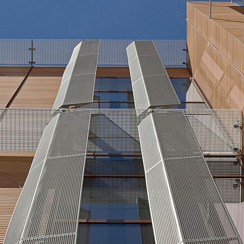 Aluminium-Sonnenschutzlamelle - PRESS-LOCKED - JK TECHNIC - Drahtgewebe / Edelstahl / für Fassaden