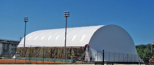 Metallrahmen-Flächentragwerk - ArTech - Holzstrukturen / PVC-Folie / für Stadion