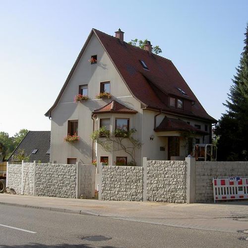 Schalungsform für Grundstücksmauer - PIRNA - NOE PLAST - Steinverblendungsoptik / für Sichtbeton / für Beton