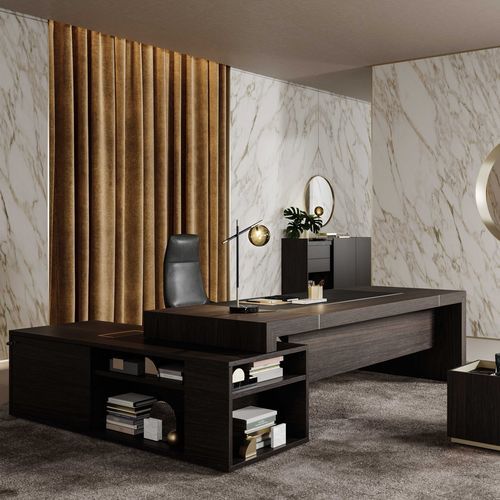 Chefschreibtisch - CUBE - UFFICIO DESIGN ITALIA - bodenstehend / modern / Holz