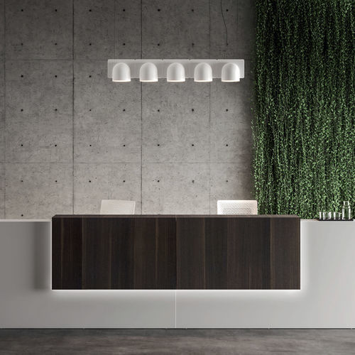L-förmig-Empfangstheke - MODULAR - UFFICIO DESIGN ITALIA - U-Rohr / Holz / melaminbeschichtet
