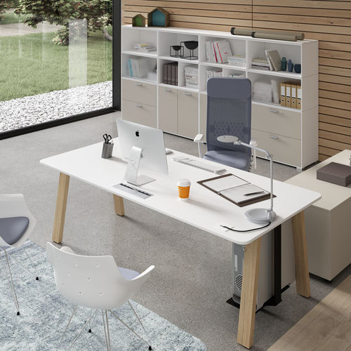 Bodenstehender Schreibtisch - WOOD - UFFICIO DESIGN ITALIA - modern / melaminbeschichtet / gerade