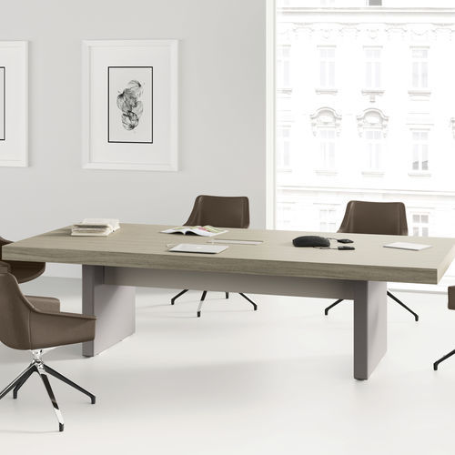 Moderner Besprechungstisch - CONTACT - UFFICIO DESIGN ITALIA - melaminbeschichtet / Gestell aus Leder / rechteckig