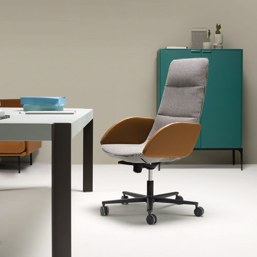 Moderner Chefsessel - EMILY - UFFICIO DESIGN ITALIA - Stoff / mit Kopfstütze / Hochlehner